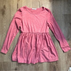 Bearsland Women’s Pink Maternity Babydoll Style Long Sleeve Crewneck Top Size S